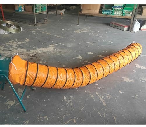Kanalschlauch Abluftkanalschläuche für Industrielle Gebläse, Flexible PVC-HVAC-Leitungen mit Verstellbarem Seil und D-förmigen Ringen, Flammhemmender Abluftschlauch(Dia-160mm (6.3),3m(9.8ft))