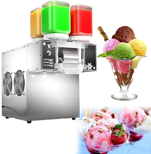 ZenSeFarin Macchina Elettrica per Tritare Il Ghiaccio a Forma Fiocco Neve Fabbricatore Ghiaccio a Fiocchi Neve Commerciale con 4 Secchi Macchina per Ghiaccio Tritato per Casa/Negozi Milktea,750W