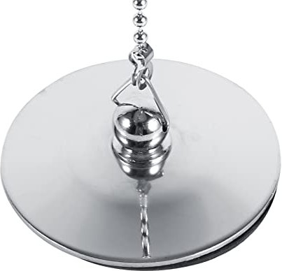 Sonew Ternello di Scarico Cromatico Universale con Catena per Lavello da Cucina, Bagno e Vasca - Tappo di Scarto in Metallo Solido con Acciaio Inossidabile e Gomma