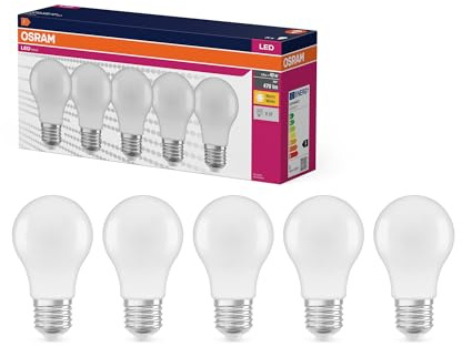 OSRAM Lampe LED Value Classic A40 forme d'ampoule 4,9 W 827, 2700 K blanc chaud, E27, mate, 470 lm, rendu des couleurs Ra≥80