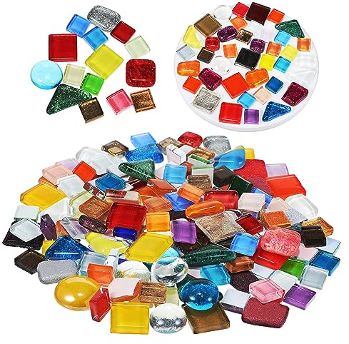GALPADA Unregelmäßige Kristall Mosaiksteine Handgemachte Bunte DIY Dekorationen Vielseitige Kombinationen für Kreative Bastelprojekte Langlebige Glasfliesen Verschiedenen Formen und