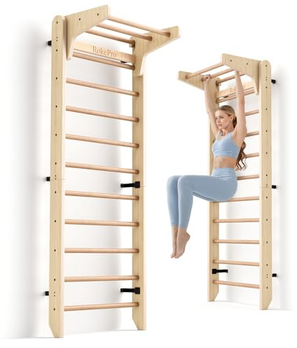 RokePro Échelle suédoise Multifonction en Bois à Fixation Murale pour Enfants et Adultes