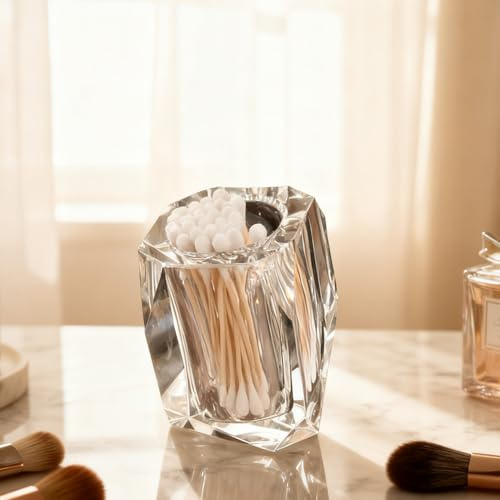 Ferricult Porta stuzzicadenti in, elegante barattolo dispenser per stuzzicadenti in vetro per casa e cucina, porta decorativi, organizer per vetreria trasparente (3, 2 polli