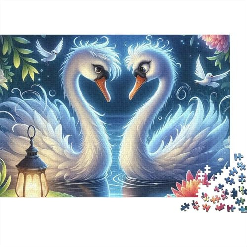 Cigno Lampada Puzzle Premium Cigni da 1000 Pezzi Cartone Riciclato Puzzle da Viaggio Regalo 70x50cm/1000pcs