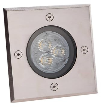 LED Foco de suelo empotrado 'AVA' (Moderno) en Gris hecho de Aluminio (1 llama,) de Lucande | lámpara de exterior para el jardín, la terraza, el balcón y la vivienda