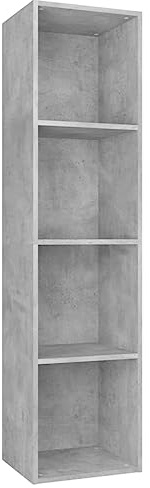 vidaXL Bücherregal TV Schrank Wandregal Standregal Aktenregal Raumteiler Fernsehtisch Lowboard Regal Fernsehschrank Betongrau 36x30x143cm Holzwerkstoff