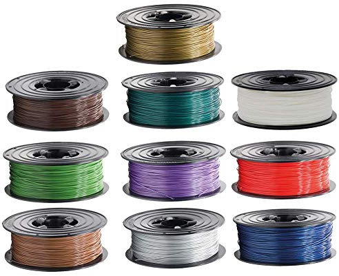 10x 1kg PLA Filament Rolle 1,75mm 10 Farben X-MAS SPECIAL für 3D Drucker 3D Printer oder Stift 10er Set (10Kg)