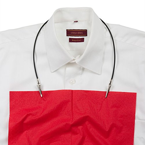 Klecker-Matz – Serviettenhalter – verstellbare Serviettenkette aus Kautschuk (4er Set im Polybeutel)