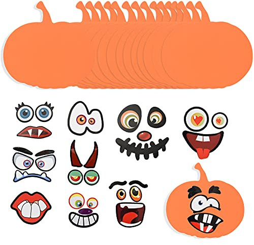 TRIXES 32-tlg. Kürbis-Bastelset für Kinder Halloween-Deko | Mit Party-Aufklebern für Kinderaktivitäten, Halloween & Bastelprojekte