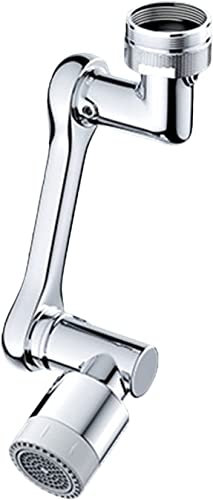 LouisaYork Universal Rotating Faucet Extender, 1080 Big Angle Degree Swivel Kitchen Sink faucets Aerator, Splash Filter rotating Robotic Arm 2 in 1 Faucet Attachment Dual Mode