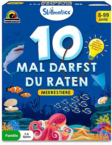 Skillmatics Kartenspiel - 10 Mal darfst du raten Unterwassertiere | Geschenke für Kinder ab 8 Jahren, Großer Spaß für unterwegs, Urlaube und Spieleabende mit der Familie