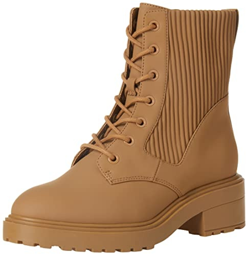 Amazon Essentials Bottes Militaires caoutchoutées avec Semelle extérieure épaisse Femme, Havane Foncé, 40.5 EU