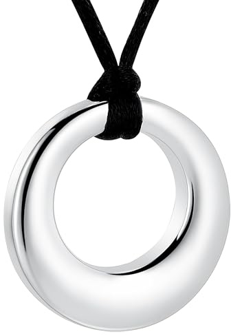VCCWYQK Circle of Life Urnen-Halsketten für Asche Gedenkurnen Edelstahl Anhänger Halsketten Einäscherung Schmuck Andenken für Männer Frauen