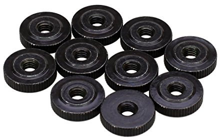 Dadi zigrinati M4, forma bassa, acciaio legato, ossido nero, 20 pezzi