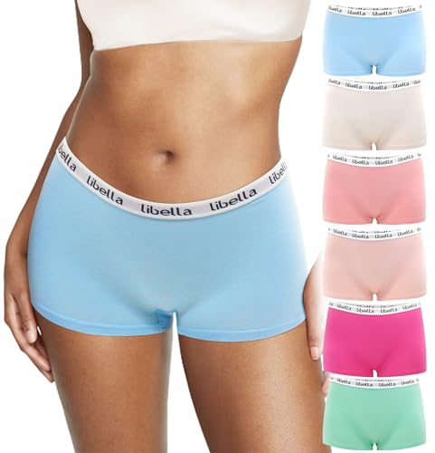 Boxer Femme Coton Shorty Anti Frottement Cuisse Femmes Culottes, Shorties,Short sous Robe Panty Lot de 6 UN3-XL