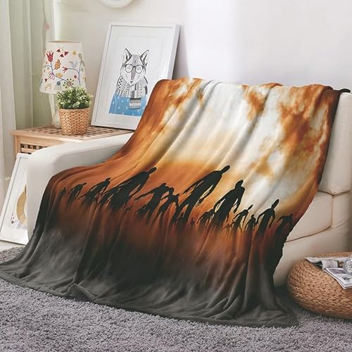 EHOMERY Kuscheldecke Mutter Zu Tochter Decke Draussen Outdoor Kuscheldecke Tochter Von Papa Decke Zum Selber Gestalten Zombieschwarm Hosting-Decke Braun 240x180cm