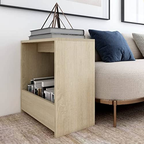CKioict Moderner Konsolentisch Sofa Tisch Telefontisch Beistelltisch Sonoma-Eiche 50x26x50 cm Holzwerkstofffür Flur, Eingang, Wohnzimmer, Schlafzimmer