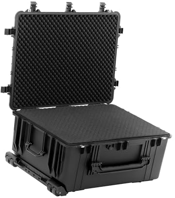 MSW Motor Technics Werkzeugtrolley wasserdicht staubdicht 79 x 59,5 x 36,5 cm Teleskopgriff 2 Verschlusslaschen Transportkoffer mit Rollen mobiler Werkzeugkoffer mobile Werkzeugkiste Rollbox