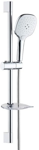 Schläfer 1317100 | Set Doccia Completo Cromato con Colonna Saliscendi, Doccetta a 3 Getti con Sistema Anticalcare, Flessibile Doccia Incluso