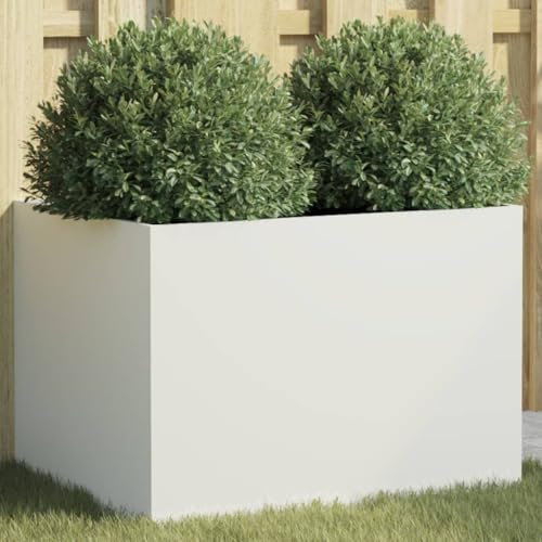 ShGaxin Jardinera de Acero Laminado en frío Blanco 62x47x46 cm, Huerto Urbano Terraza, Jardineras Exterior, Jardineria Maceteros, Mesa De Cultivo, Huerto En Casa - 841602