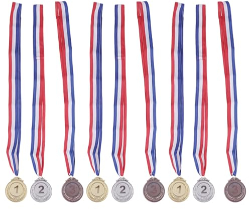Supvox 9stücke Medaillen Mit Lanyard Für Sportwettkämpfe Für Auszeichnungen Bei Schul Und Sportveranstaltungen