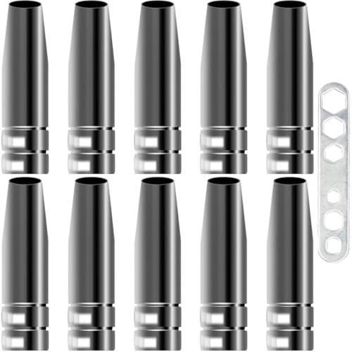 EATBALE 15AK Conical Nozzle for MB14 14AK MB15 15AK MAG/MIG Co2 Welding Torch Accessories, Copper Gas Nozzle Shield Cup Welder Gun Self Protection Consumables Ref No.145.0075, w/Wrench (11 Pcs)