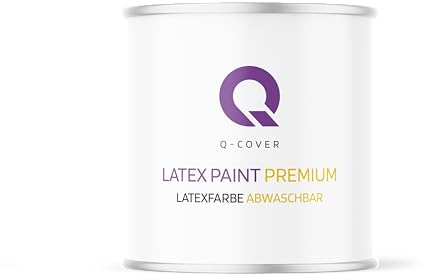 Q-COVER Latexfarbe Abwaschbar 2L (ca.14m2) Golden Farbton Innenfarbe Wandfarbe Deckenfarbe Klasse 2 Mattfarbe Für Allergiker Scheuerfest Geruchlos Frei Von Voc