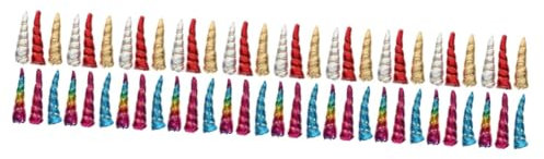 Abaodam 60 Stück Stirnband Und Stirnband Zubehör Kopfbandana Haarbänder Haaraufsätze Einhorn Hörner Für DIY Haarbänder Einhorn Horn Haarband Zubehör Kostüm DIY Requisite Helles