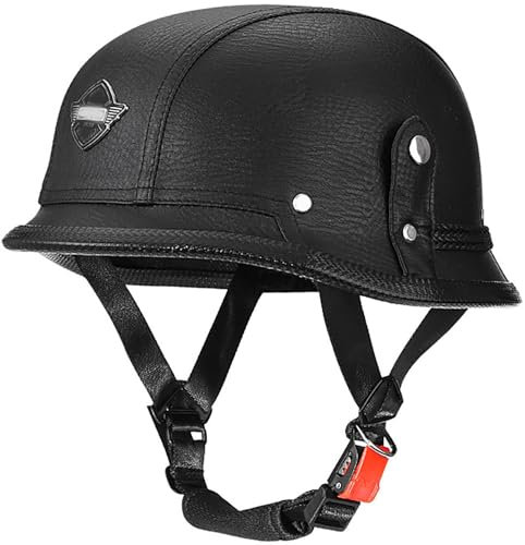 Caschi Jet Per Donna E Uomo Adulto, Retrò Mezzo Casco Da Motociclista, Portatile Jet Casco Scodella, DOT/ECE Omologato Moto Mezzo Casco Per Cruiser Chopper 1,XL=61-62CM