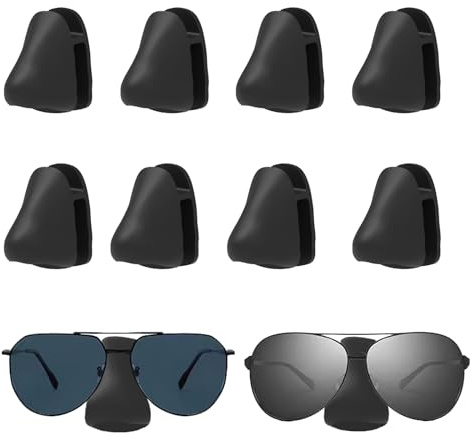 HNLMZ Brillenhalter Wand,8 Stück Selbstklebender Wandmontierter Brillenhalter,Sonnenbrillen Brillenständer,Kreativer Nasenform-Brillenständer für Aufhängen und Präsentieren von Gläsern(Schwarz)