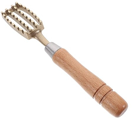 Zerodeko Squamatore Pesce Giapponese in Ottone e Legno, Rimuovi Squame Pesce Rapido e Pulito, Impugnatura Antiscivolo per Cucina
