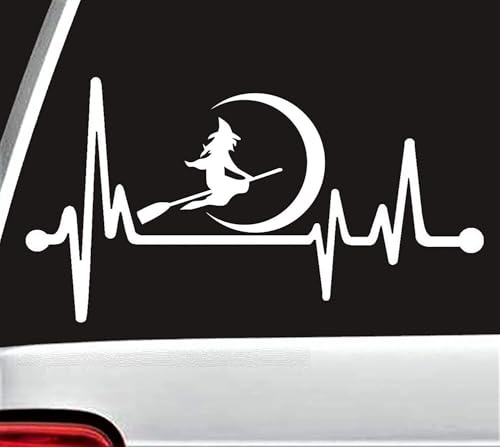 Rakelfix Herzschlag Hexe Hexenbesen Aufkleber Größe/Farbe ANPASSBAR Sticker Autoaufkleber