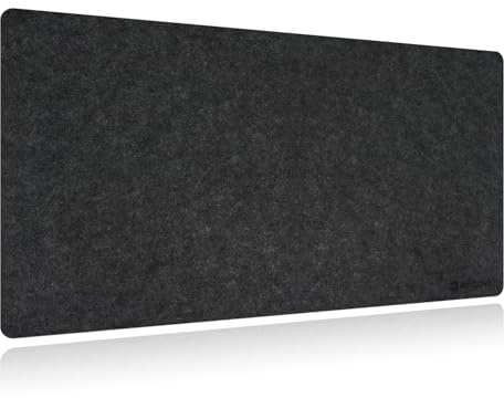 Skrivbordsunderlägg i filt, 80 x 40 cm, stor filt musmatta, halkfri skrivbordsmatta för kontor och hem, kontor skrivbordsskydd (mörkgrå)