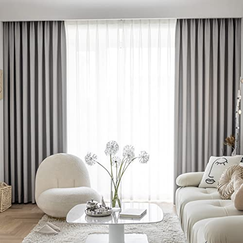 Modern Cotton Linen Curtain Blackout Thermo Curtain Airy Curtains Lightproof Decorative Privacy Drapes for Living Room Bedroom Office 1 Piece Yellow 106x160cm