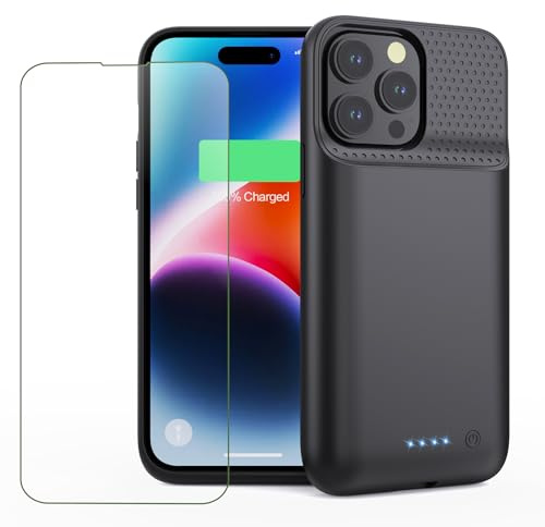 Funda con batería para iPhone 14 Pro Max/14 Plus/13 Pro Max, [2025 actualizado] 8600 mAh, funda de carga portátil ultrafina para iPhone 13 Pro Max/14 Pro Max/14 Plus funda de carga (6.7 pulgadas
