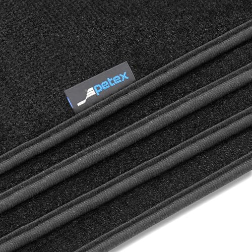 PETEX Auto Fussmatten Passform für BMW 1er (F20) ab 09/2011-08/2019 5-Türer / 1er (F21) ab 09/2012-08/2019 3-Türer / 2er (F22) Coupe ab 03/2014, Autoteppich Set in Velours - Pluto, 4-teilig, schwarz