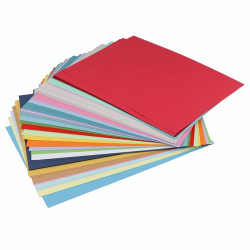 Tonpapier A4, 300 Blatt Tonzeichenpapier, 30 Farben Tonkarton 180g/m² | Origami-Papier,beidseitig bedruckbar, buntes Bastelpapier für Origami, Bastelkarton, Schulprojekte und DIY