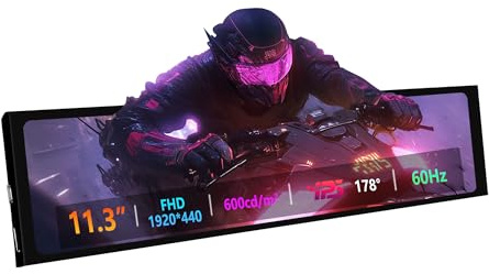 ZHAOCAILIN - Mini monitor de 11.3 pulgadas - Pantalla LCD FHD IPS1920x440, pantalla secundaria de computadora, monitores de temperatura de CPU con carcasa para temperatura de PC, CPU Windows Aida64