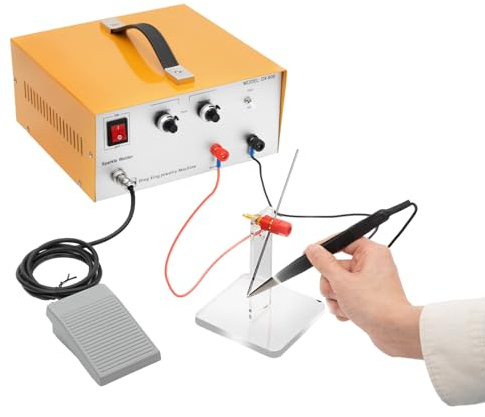HZOPUTLH Jewelry Spot Welder Kit, 80A Portable Permanent Jewelry Welder Machine with Pedal Switch, Electric Pulse Welder Permanent Jewelry for Rapid Welding of Gold, K-Gold, Silver