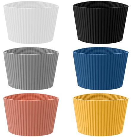 6 Pack Silicone Cup Sleeve Coffee Sleefe Mug Tumbler Sleefe Assorted Color | Heat Resistant, Nonslip, Reusable, Reusable Glass Bottle, Protector Cover, For Home Travel