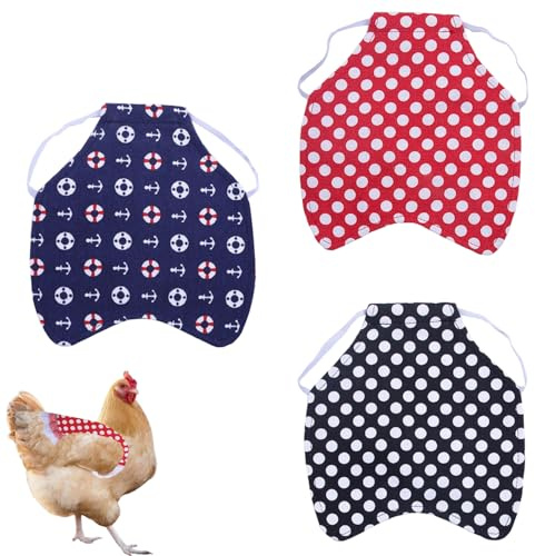 Belvanr 3 Stück Hühnersattel Hühnerrückenschutz,Hühner-Sattel Henne Schürze Jacke,Hen Chicken Saddle Hühner-Schürzen,Bequeme Hühnerschürzen Hühnerrücken und Seitenschutz Zubehör,für Geflügel im Freien