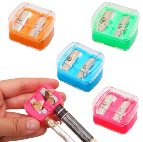 ZORVYN 4 Stück Makeup Sharpener Anspitzer, Universal Anspitzer für Augenbrauenstift, Kosmetikspitzer, Spitzer für Kajalstifte, Lippenkonturenstift, Eyeliner, Handlich für Unterwegs