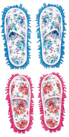 Yardenfun 2 Zapatillas Mopa de Microfibra para Limpieza de Desmontables y Lavables Absorción Alta para Oficina para Polvo Pelos y Suciedad Madera y Azulejos