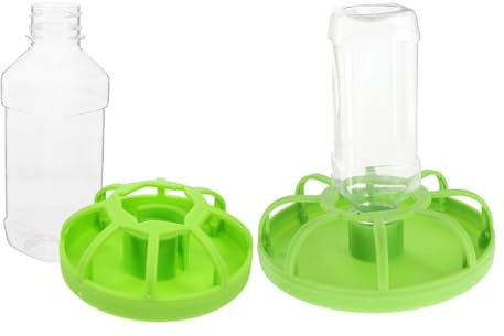 DECHOUS Lot de 2 Sets de Mangeoires pour Petits Poussins en Plastique Distributeurs de Nourriture pour Cailles et Poulets Récipient Anti-Gaspillage Capacité Adaptée pour Élevage et