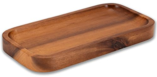 Decorasian Seifenschale Holz Akazie – Massive Seifenablage für Bad & Küche – Nachhaltiger Seifenhalter Wasserfall-Design – Echtholz Deko handgefertigt – 20 x 10 cm