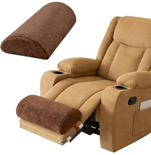 XPJBKC Recliner Leg Pillow, Extra Large Recliner Leg Rest Cushion, Half Moon leg Elevating Pillow with Adjustable Strap for L-eg, Under the Knee pillow for Sofa, Chair or Bed, Khaki