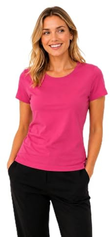 WHITE BRAND Lady Fit - T-Shirt Donna, 100% Cotone, Pacco da 3, Manica Corta, Maglietta Donna Casual, Palestra, Sport e Tempo Libero