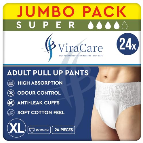 24 x Super Incontinence Pants Women and Men, Adult Nappies