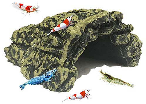SLOCME SLOME Aquarium Fish Shrimp Höhle Dekorationen - Harz Komfortable Hideout Shelter, Glatte Kanten und geräumiges Hideout.
