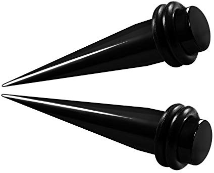 KJM FASHION 2 Stk Schwarz Taper O-Ringen Piercing Schmuck